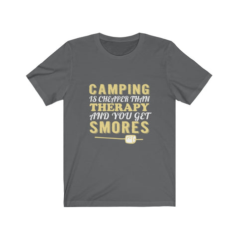 Image of Camping is Cheaper Than Therapy - Unisex Tee