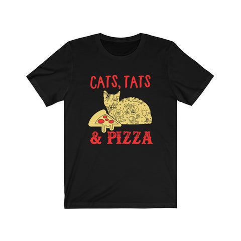 Image of Cats Tats & Pizza - Unisex Tee