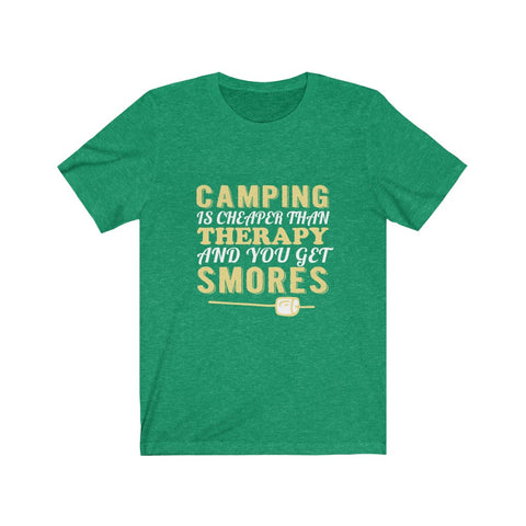 Image of Camping is Cheaper Than Therapy - Unisex Tee