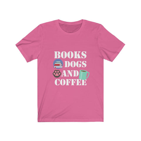 Image of Books Dogs And Coffee - Unisex Tee