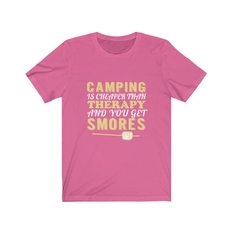 Image of Camping is Cheaper Than Therapy - Unisex Tee