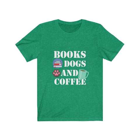 Image of Books Dogs And Coffee - Unisex Tee