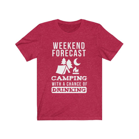 Image of Camping With A Chance Of Drinking - Unisex Tee