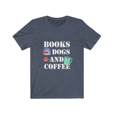 Image of Books Dogs And Coffee - Unisex Tee