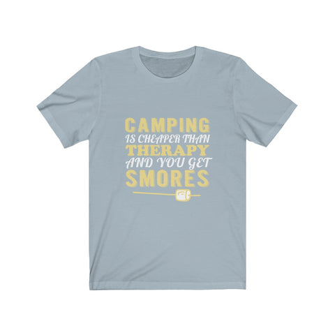 Image of Camping is Cheaper Than Therapy - Unisex Tee