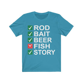 Rod Bait Beer Fish Story - Unisex Tee